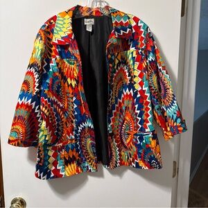 Chico's Multicolor Geometric Blazer